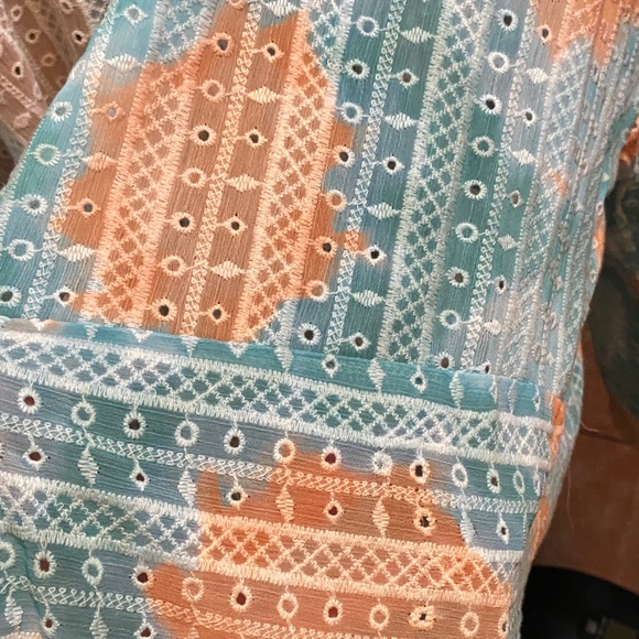 Ruby Rd. Blue and Peach Textured Cardigan - Picture 4 of 8
